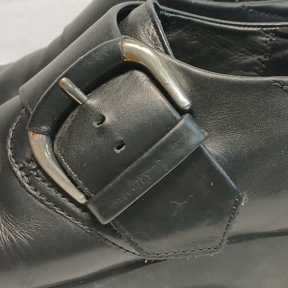 WOMENS ECCO BLACK LEATHER LOAFER WITH MONK STRAP COMFORT SHOE SIZE 40/US9 - Picture 8 of 11